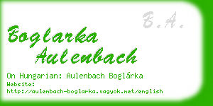 boglarka aulenbach business card